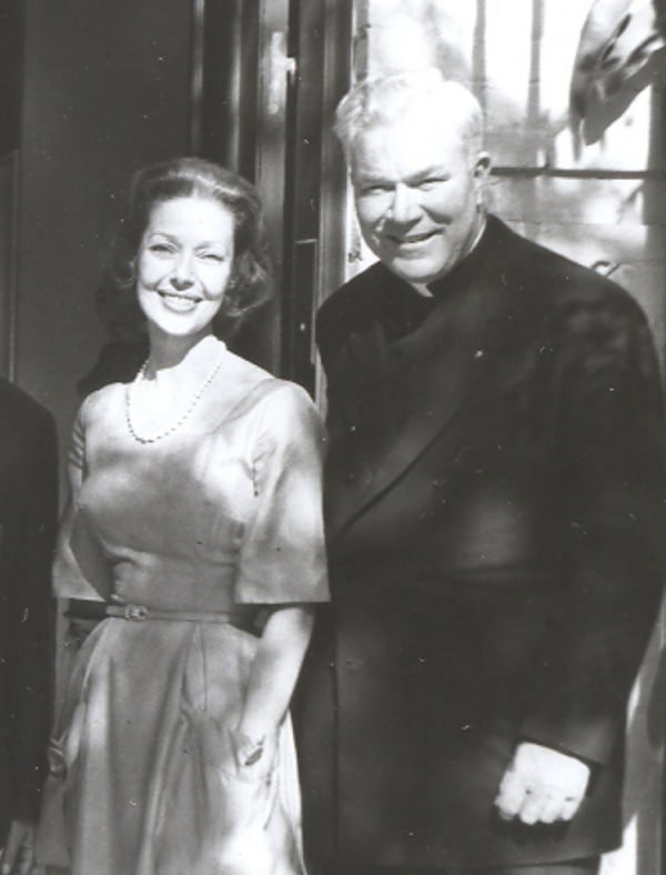Father Peyton with one of his steadfast supporters, Loretta Young
