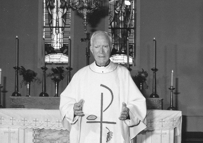 Father Peyton celebrating Mass in Attymas, Ireland